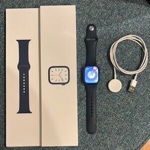 Apple Watch Series 7, Blue Aluminum Case, Abyss Blue Sport Band, 41mm